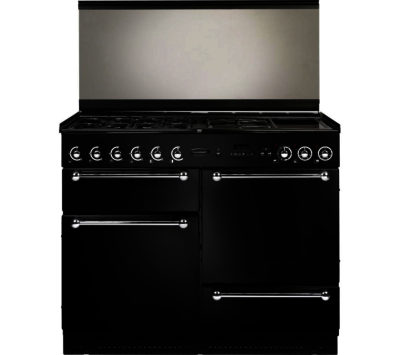 RANGEMASTER 110 Dual Fuel Range Cooker - Black & Chrome RANGEMASTER 110 Dual Fuel Range Cooker - Black & Chrome